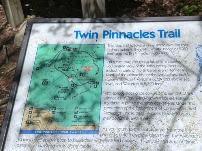Twin Pinnacles Traill at Grayson Highlands State Park in VA