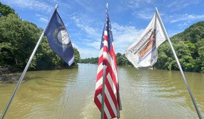 flags on boat River Tour and Taste Cruise with Kentucky River
