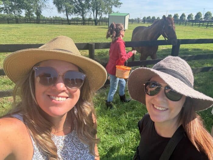 friends at Old Friends Thoroughbred Retirement Farm in KY