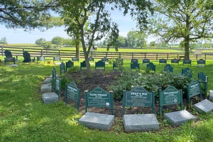 horse cemetery at Old Friends Thoroughbred Retirement Farm in KY