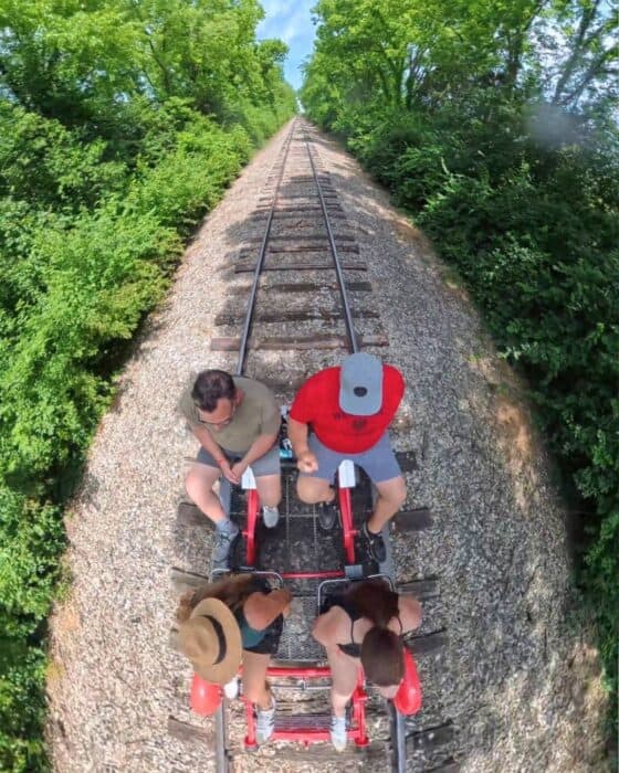 rail bike ride Rail Explorers Bluegrass Division