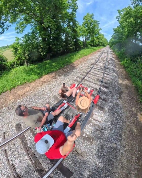 rail bike ride Rail Explorers Bluegrass Division