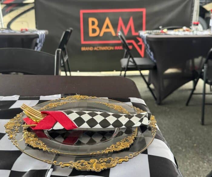 BAM banner at Charlotte Motor Speedway