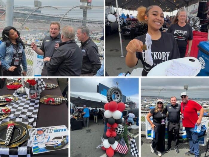 Cole Custer at BAM hospitality tent Charlotte Motor Speedway