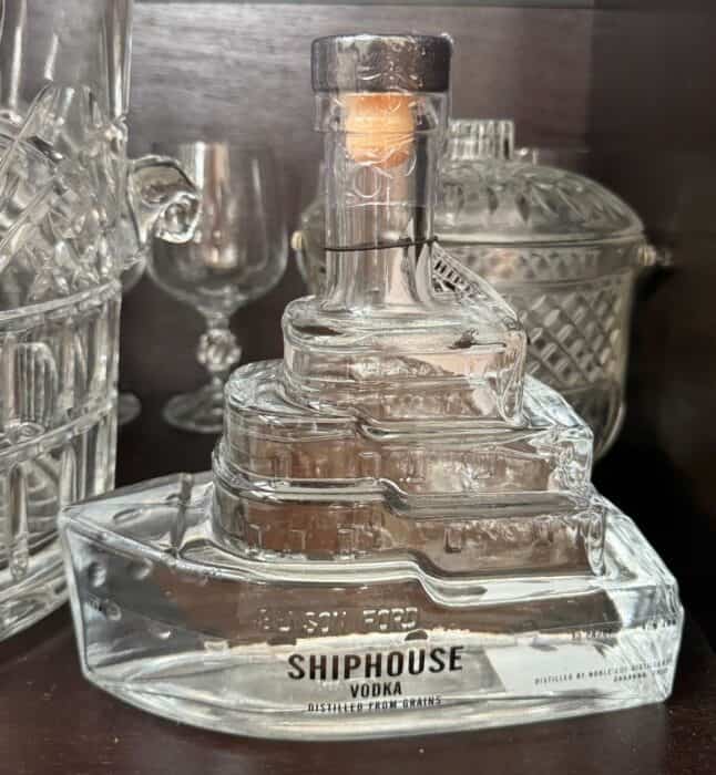 Shiphouse vodka Benson Ford shaped bottle