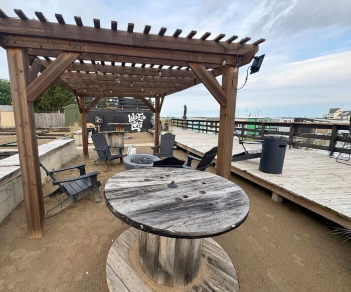 fire pit at SoLSTAY Lodging and Marina in Sandusky OH