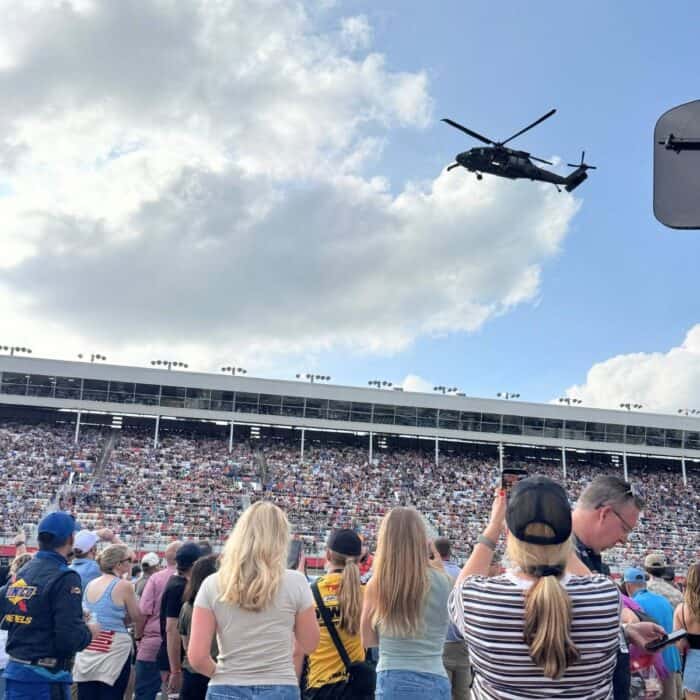 flyover for NASCAR Race at Charlotte Motor Speedway