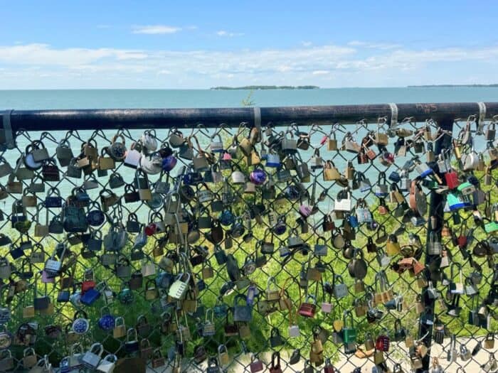 locks on fence at Captain Alfred Parker Park