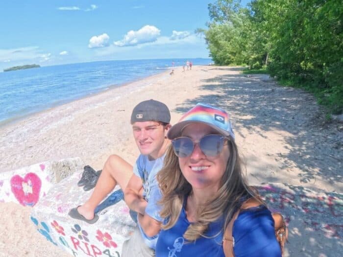 mother and son by the beach Put-in-Bay Island