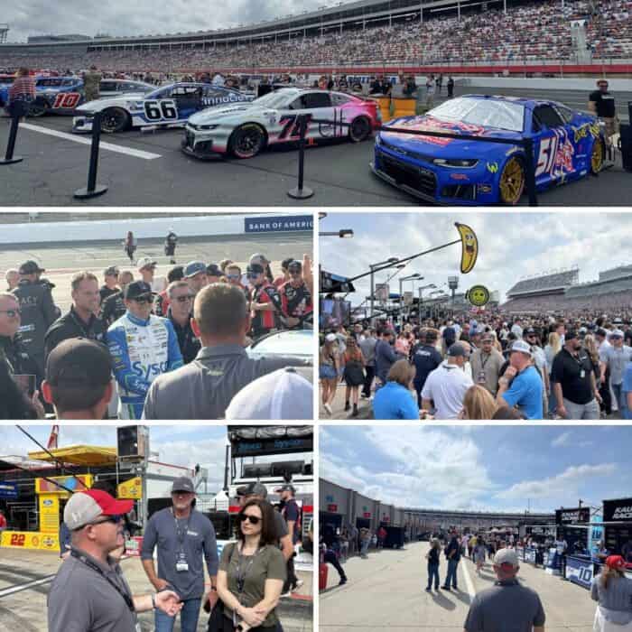 pit row NASCAR Race at Charlotte Motor Speedway