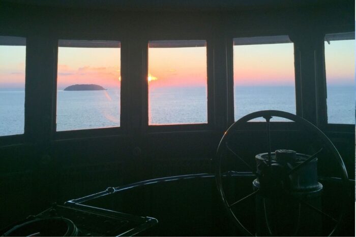 scenic view from inside Benson Ford Shiphouse
