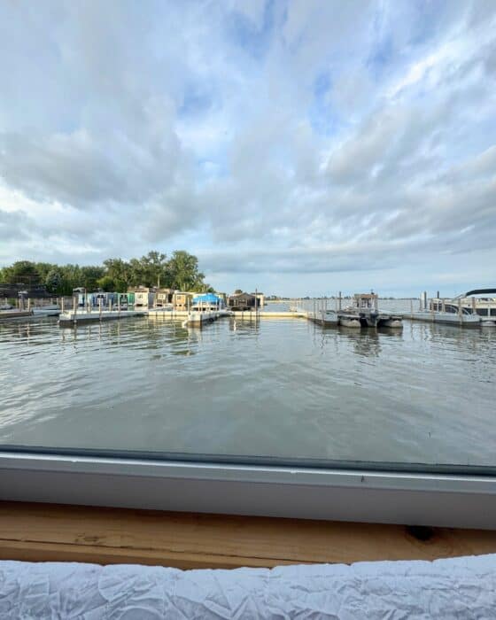 view from Lux Houseboat at SoLSTAY in Sandusky Ohio