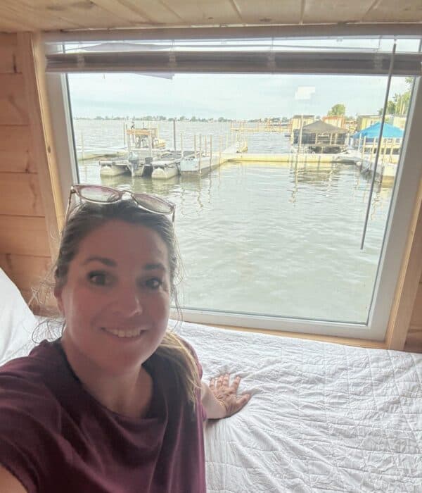 view from inside Lux Houseboats SoLSTAY Lodging and Marina in Sandusky, OH