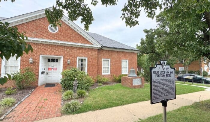 Freedom Rides sign in Fredericksburg, VA