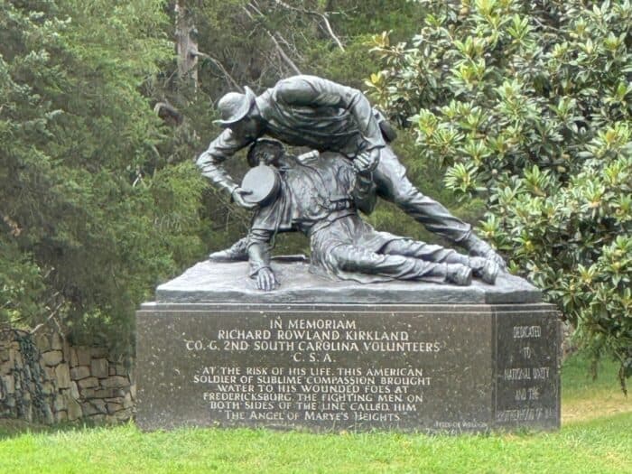 Richard Rowland Kirkland statue at Fredericksburg Battlefield
