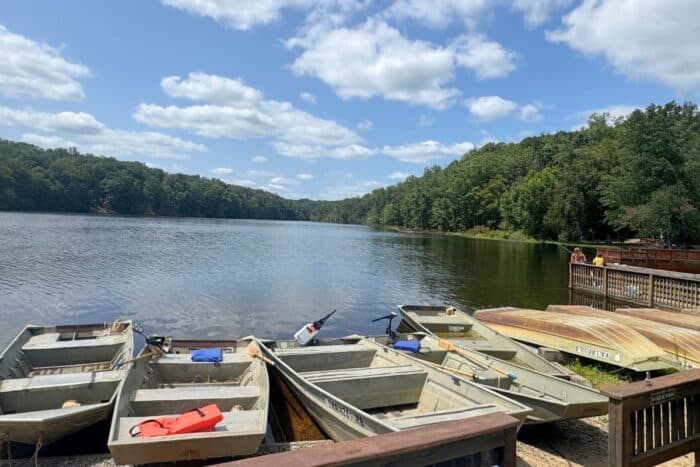 boats at Motts Run Reservoir