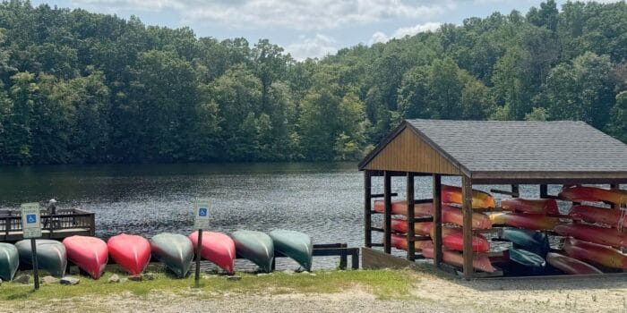 kayaks at Motts Run Reservoir Nature Center