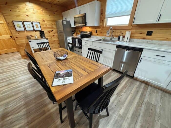 kitchen at the Mariner Cabin at Cabins on the Cumberland in KY