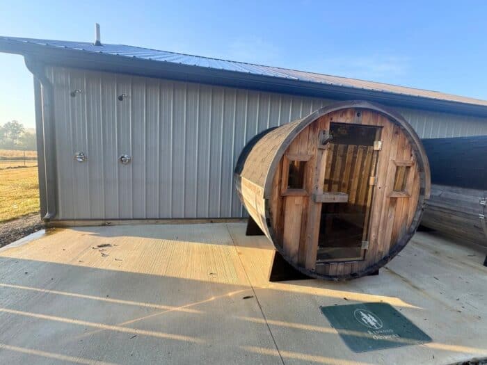 outdoor showers near barrel saunas for Cabins of the Cumberland in KY
