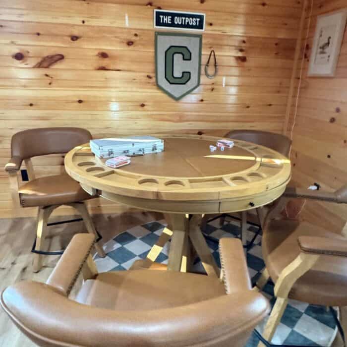 poker table for community room at Cabins of the Cumberland in KY