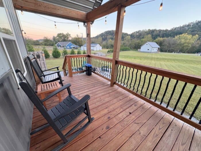 porch at Mariner Cabin at Cabins on the Cumberland in KY