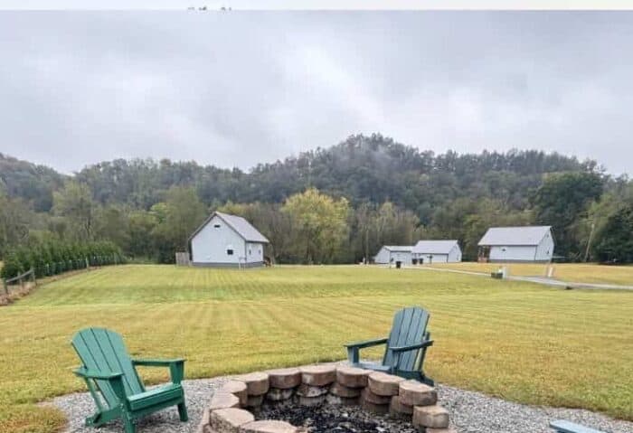 private fire pit at Cabins of the Cumberland in KY