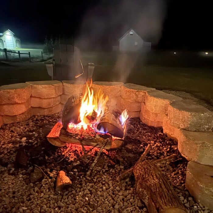 private fire pit at Cabins of the Cumberland in KY