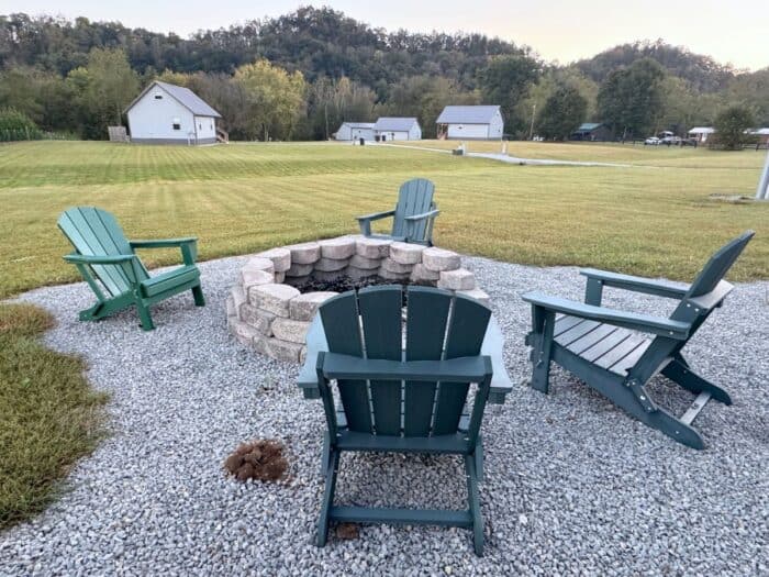 private fire pit at Cabins of the Cumberland in KY