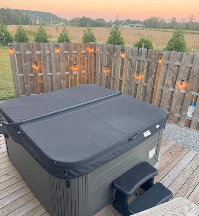 private hot tub for cabin at Cabins of the Cumberland in KY