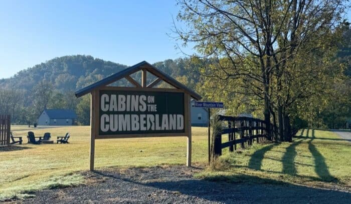 sign for Cabins of the Cumberland in KY