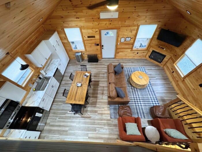 view from loft bedroom at Mariner Cabin at Cabins on the Cumberland in KY